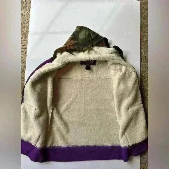 Trail Crest Hooded Camo Purple Fleece Jacket XSmall Women’s - Picture 6 of 6
